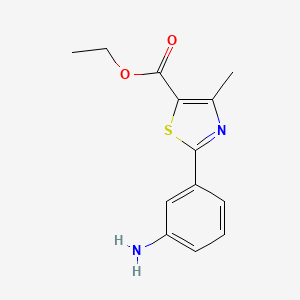 molecular formula C13H14N2O2S B15199691 Ethyl 2-(3-aminophenyl)-4-methylthiazole-5-carboxylate CAS No. 209538-96-5