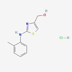 molecular formula C11H13ClN2OS B1519983 {2-[(2-Methylphenyl)amino]-1,3-thiazol-4-yl}methanol hydrochloride CAS No. 1170156-81-6