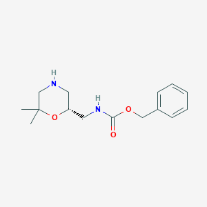 molecular formula C15H22N2O3 B15199854 Benzyl (R)-((6,6-dimethylmorpholin-2-yl)methyl)carbamate 