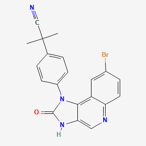 molecular formula C20H15BrN4O B1519987 2-(4-(8-Bromo-2-oxo-2,3-dihydro-1H-imidazo[4,5-c]quinolin-1-yl)phenyl)-2-methylpropanenitrile CAS No. 915019-53-3