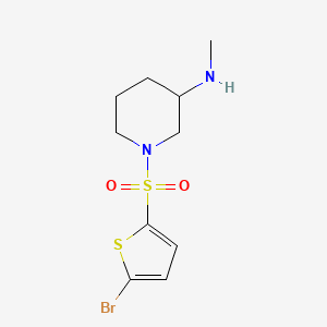 molecular formula C10H15BrN2O2S2 B15199925 1-((5-Bromothiophen-2-yl)sulfonyl)-N-methylpiperidin-3-amine 