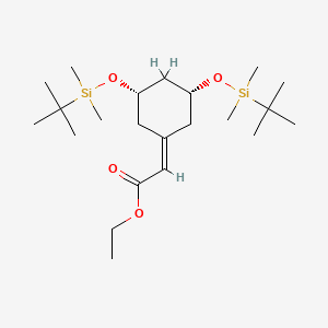 molecular formula C22H44O4Si2 B15199940 cis-[3,5-Bis[[(1,1-dimethylethyl)dimethylsilyl]oxy]cyclohexylidene]-acetic acid ethyl ester 