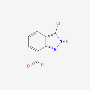 molecular formula C8H5ClN2O B15199997 3-Chloro-1H-indazole-7-carbaldehyde 