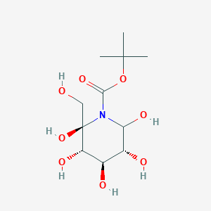 molecular formula C11H21NO8 B15200164 tert-Butyl (2R,3S,4R,5R)-2,3,4,5,6-pentahydroxy-2-(hydroxymethyl)piperidine-1-carboxylate 