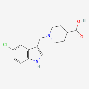 1-[(5-chloro-1H-indol-3-yl)methyl]piperidine-4-carboxylic acid
