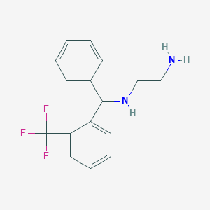 molecular formula C16H17F3N2 B1520076 N-{phenyl[2-(trifluoromethyl)phenyl]methyl}ethane-1,2-diamine CAS No. 1098340-30-7
