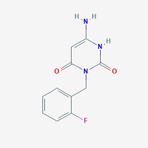 molecular formula C11H10FN3O2 B1520113 6-amino-3-(2-fluorobenzyl)pyrimidine-2,4(1H,3H)-dione CAS No. 639780-60-2