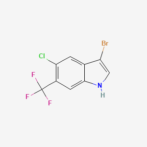 molecular formula C9H4BrClF3N B1520119 3-溴-5-氯-6-(三氟甲基)-1H-吲哚 CAS No. 1186404-58-9