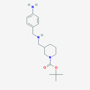 molecular formula C18H29N3O2 B1520123 3-[(4-Amino-benzylamino)-methyl]-piperidine-1-carboxylic acid tert-butyl ester CAS No. 1189107-00-3
