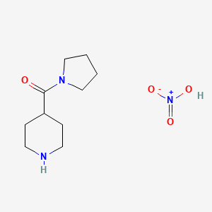 molecular formula C10H19N3O4 B1520126 4-(1-Pyrrolidinylcarbonyl)piperidine nitrate CAS No. 1185353-33-6