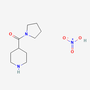 molecular formula C10H19N3O4 B1520126 4-(1-吡咯烷基羰基)哌啶硝酸盐 CAS No. 1185353-33-6