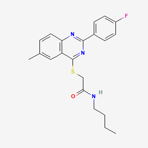 molecular formula C21H22FN3OS B15201993 N-Butyl-2-[[2-(4-Fluorophenyl)-6-Methyl-4-Quinazolinyl]Thio]-Acetamide 