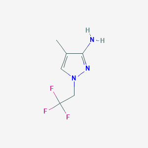 molecular formula C6H8F3N3 B1520201 4-methyl-1-(2,2,2-trifluoroethyl)-1H-pyrazol-3-amine CAS No. 1174876-14-2
