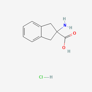 molecular formula C10H12ClNO2 B1520215 2-Amino-2,3-dihydro-1H-indene-2-carboxylic acid hydrochloride CAS No. 33584-60-0