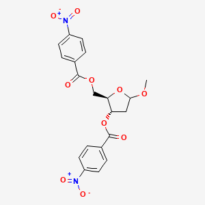 molecular formula C20H18N2O10 B15202266 Methyl-2-deoxy-3,5-DI-O-P-nitrobenzoyl-D-ribofuranoside 