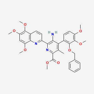 molecular formula C35H35N3O8 B15202454 Methyl 5-amino-4-(2-(benzyloxy)-3,4-dimethoxyphenyl)-3-methyl-6-(5,6,8-trimethoxyquinolin-2-yl)picolinate 