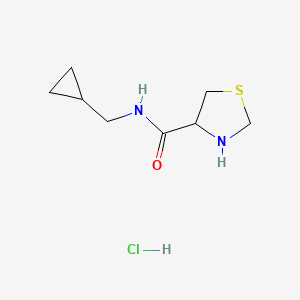 molecular formula C8H15ClN2OS B1520273 N-(cyclopropylmethyl)-1,3-thiazolidine-4-carboxamide hydrochloride CAS No. 1251923-95-1