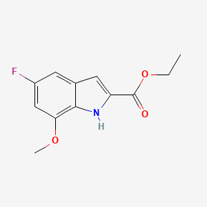 molecular formula C12H12FNO3 B15202867 Ethyl 5-fluoro-7-methoxy-1H-indole-2-carboxylate 