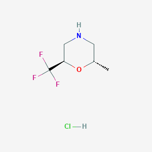 molecular formula C6H11ClF3NO B15202890 (2S,6R)-2-Methyl-6-(trifluoromethyl)morpholine hydrochloride 
