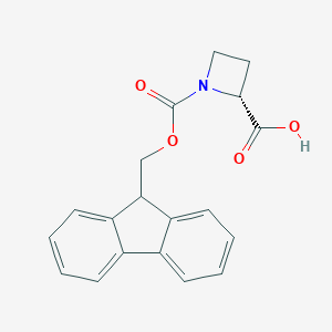 molecular formula C19H17NO4 B152029 (R)-1-(((9H-Fluoren-9-yl)methoxy)carbonyl)azetidine-2-carboxylic acid CAS No. 374791-02-3