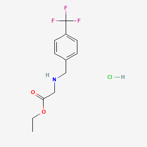 molecular formula C12H15ClF3NO2 B1520295 Ethyl 2-({[4-(trifluoromethyl)phenyl]methyl}amino)acetate hydrochloride CAS No. 1221725-51-4