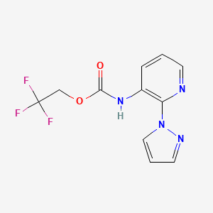 molecular formula C11H9F3N4O2 B1520300 2,2,2-trifluoroethyl N-[2-(1H-pyrazol-1-yl)pyridin-3-yl]carbamate CAS No. 1221723-57-4