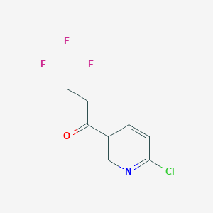 molecular formula C9H7ClF3NO B15203066 1-(6-Chloro-3-pyridinyl)-4,4,4-trifluoro-1-butanone 