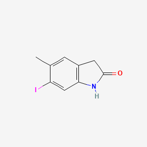 molecular formula C9H8INO B15203097 6-Iodo-5-methyl-2-oxindole 