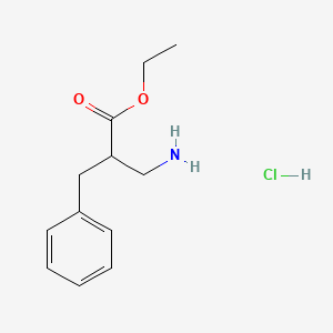 molecular formula C12H18ClNO2 B1520325 Ethyl 3-amino-2-benzylpropanoate hydrochloride CAS No. 103632-70-8
