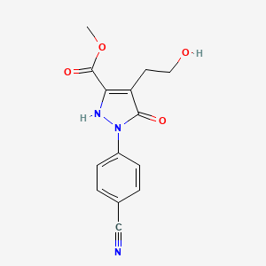 methyl 1-(4-cyanophenyl)-4-(2-hydroxyethyl)-5-oxo-2,5-dihydro-1H-pyrazole-3-carboxylate
