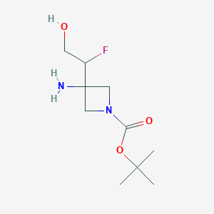 molecular formula C10H19FN2O3 B15203362 tert-Butyl 3-amino-3-(1-fluoro-2-hydroxy-ethyl)azetidine-1-carboxylate 