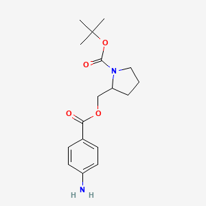 molecular formula C17H24N2O4 B1520342 Tert-butyl 2-[(4-aminobenzoyloxy)methyl]pyrrolidine-1-carboxylate CAS No. 1235439-65-2