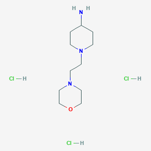 molecular formula C11H26Cl3N3O B1520345 1-[2-(Morpholin-4-yl)ethyl]piperidin-4-amine trihydrochloride CAS No. 1235439-73-2