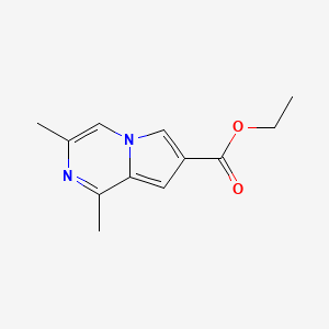 molecular formula C12H14N2O2 B15203521 Ethyl 1,3-dimethylpyrrolo[1,2-a]pyrazine-7-carboxylate 