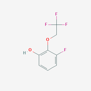 molecular formula C8H6F4O2 B15203529 3-Fluoro-2-(2,2,2-trifluoroethoxy)phenol 