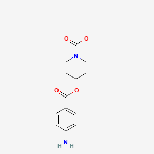 molecular formula C17H24N2O4 B1520353 Tert-butyl 4-(4-aminobenzoyloxy)piperidine-1-carboxylate CAS No. 1235441-68-5