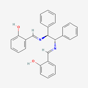 molecular formula C28H24N2O2 B15203537 2,2'-((1E,1'E)-(((1S,2S)-1,2-Diphenylethane-1,2-diyl)bis(azanylylidene))bis(methanylylidene))diphenol 