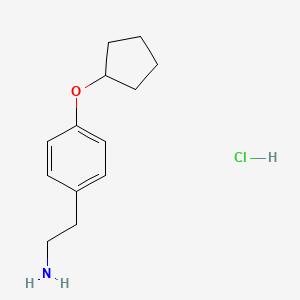 molecular formula C13H20ClNO B1520355 2-[4-(Cyclopentyloxy)phenyl]ethan-1-amine hydrochloride CAS No. 1235440-38-6