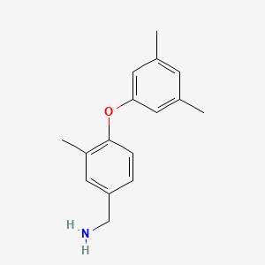 molecular formula C16H19NO B1520357 [4-(3,5-Dimethylphenoxy)-3-methylphenyl]methanamine CAS No. 1184580-00-4