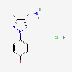 [1-(4-fluorophenyl)-3-methyl-1H-pyrazol-4-yl]methanamine hydrochloride