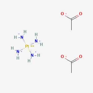 molecular formula C4H14N4O4Pt-4 B15203668 Platinum(2+), tetraammine-, (SP-4-1)-, diacetate 