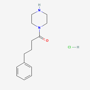 molecular formula C14H21ClN2O B1520375 4-Phenyl-1-(piperazin-1-yl)butan-1-one hydrochloride CAS No. 137517-42-1