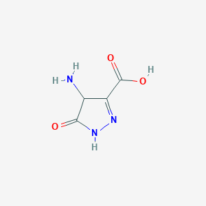 molecular formula C4H5N3O3 B15203767 4-amino-5-oxo-4,5-dihydro-1H-pyrazole-3-carboxylic acid CAS No. 89033-46-5