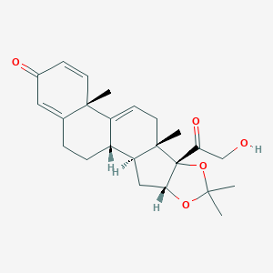 molecular formula C24H30O5 B152038 (1S,2S,4R,8S,9S,13S)-8-(2-Hydroxyacetyl)-6,6,9,13-tetramethyl-5,7-dioxapentacyclo[10.8.0.02,9.04,8.013,18]icosa-11,14,17-trien-16-one CAS No. 5541-37-7