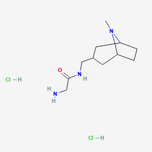 molecular formula C11H23Cl2N3O B1520382 2-amino-N-({8-methyl-8-azabicyclo[3.2.1]octan-3-yl}methyl)acetamide dihydrochloride CAS No. 1235438-78-4