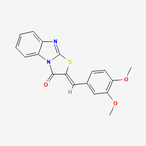 molecular formula C18H14N2O3S B15203843 2-(3,4-Dimethoxybenzylidene)benzo[4,5]imidazo[2,1-b]thiazol-3(2H)-one 