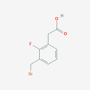 molecular formula C9H8BrFO2 B15203850 3-(Bromomethyl)-2-fluorophenylacetic acid 