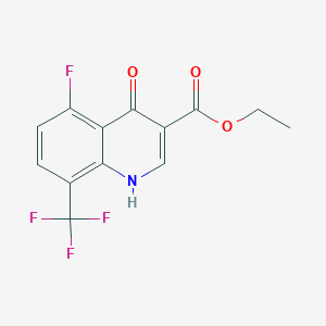 molecular formula C13H9F4NO3 B15203855 Ethyl 5-fluoro-4-hydroxy-8-(trifluoromethyl)quinoline-3-carboxylate 