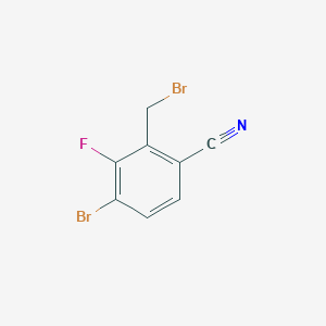 molecular formula C8H4Br2FN B15203906 4-Bromo-2-(bromomethyl)-3-fluorobenzonitrile 