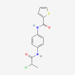 molecular formula C14H13ClN2O2S B1520394 N-[4-(2-chloropropanamido)phenyl]thiophene-2-carboxamide CAS No. 1235441-48-1
